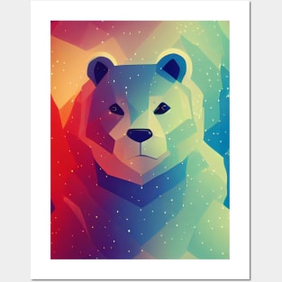 White Christmas bear Posters and Art